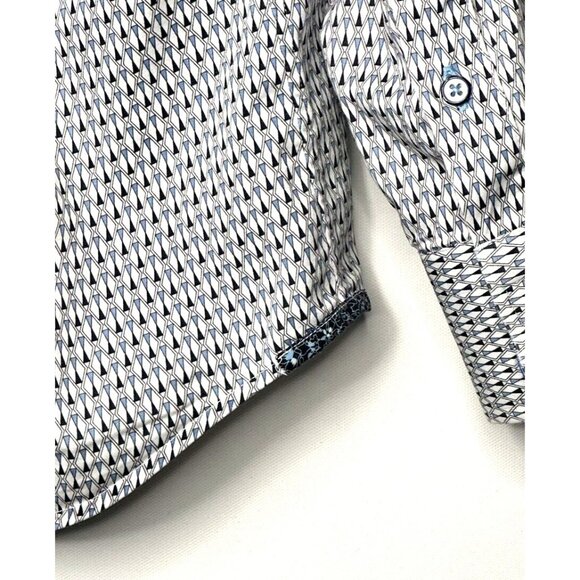 Robert Graham Mens Shirt Button Up Geometric Modern Americana Long Sleeve XL - Picture 7 of 13